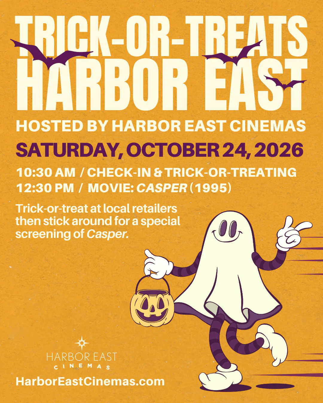 Trick-or-Treats Harbor East event flyer