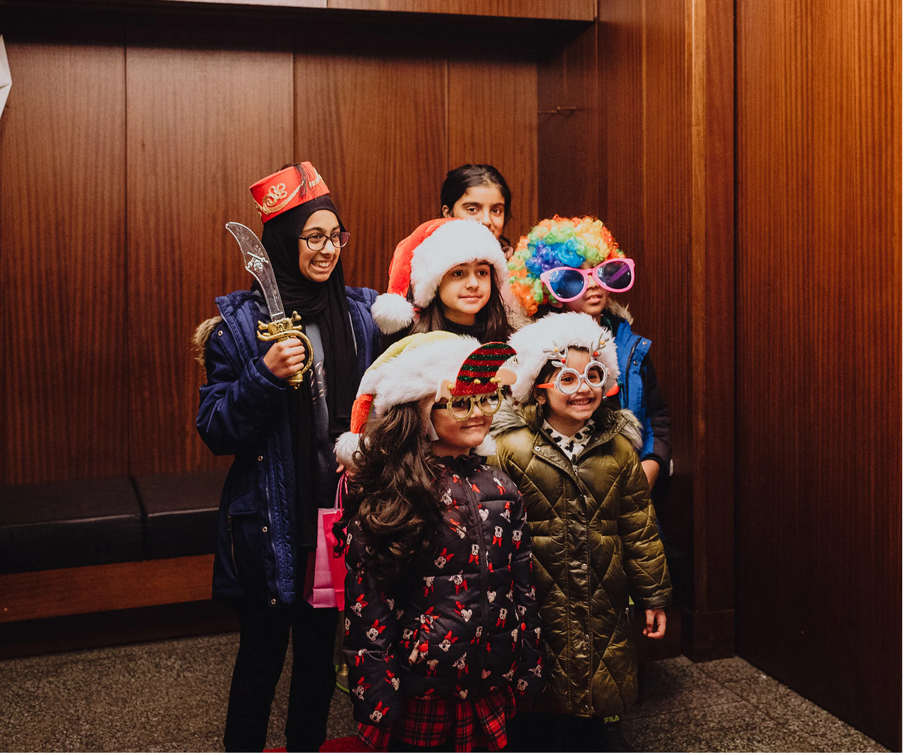 Children in festive costumes at a Glasgow Film Theatre event