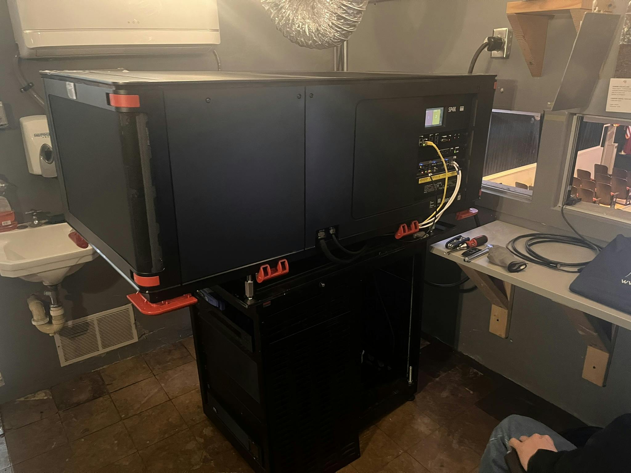 The Bay's new projector in place