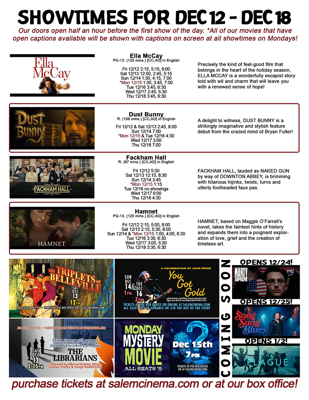 Salem Cinema Salem Cinema Week AtAGlance