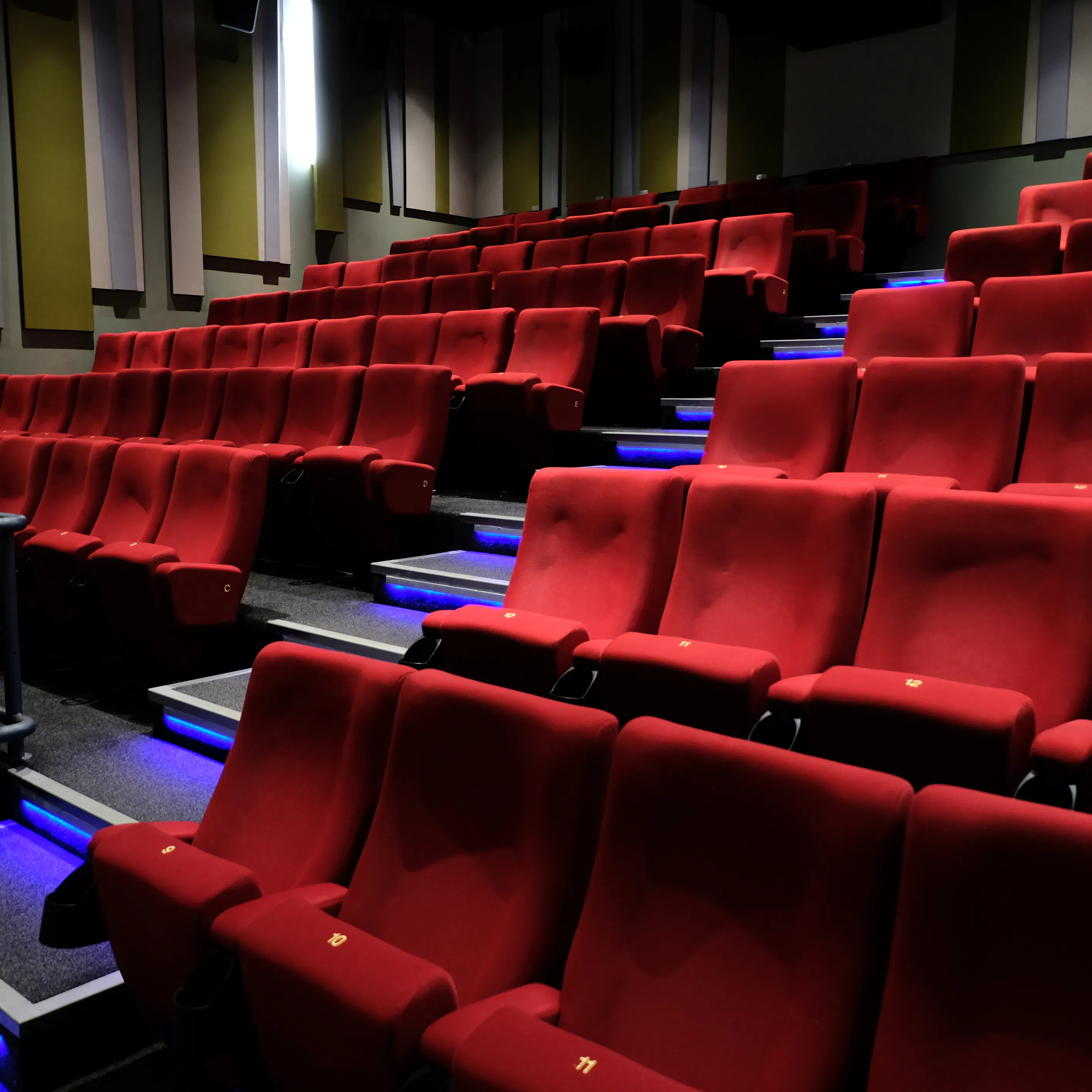 Seats inside the birks cinema auditorium