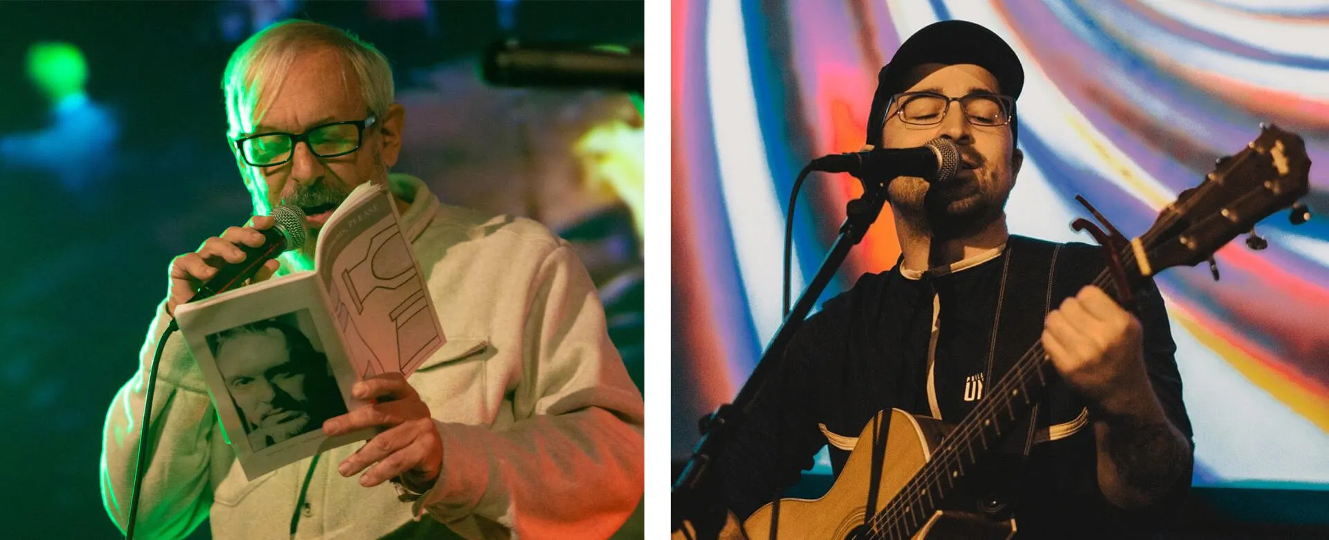poetry and music at an open mic night at OCC