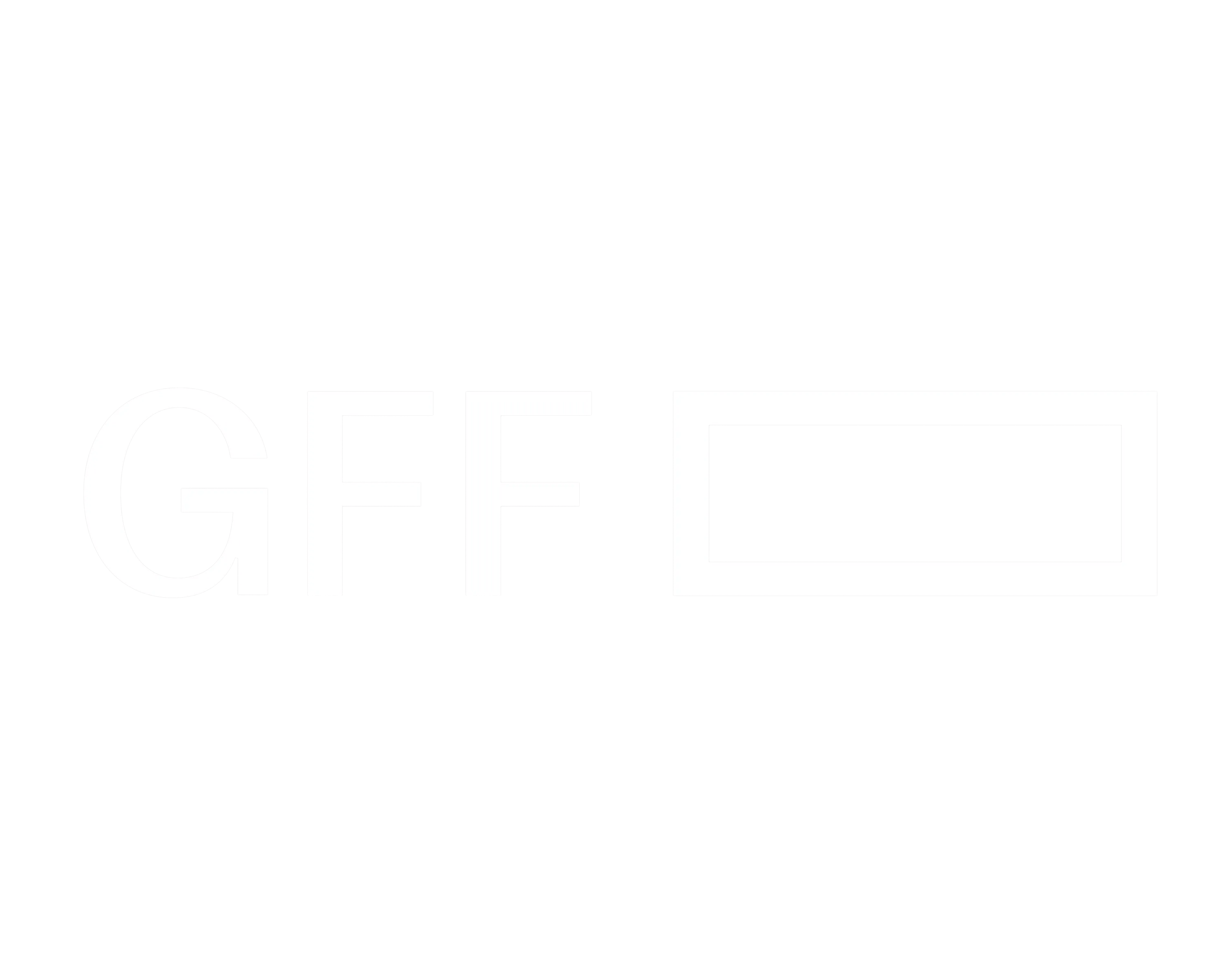 Horizontal GFF logo in black.