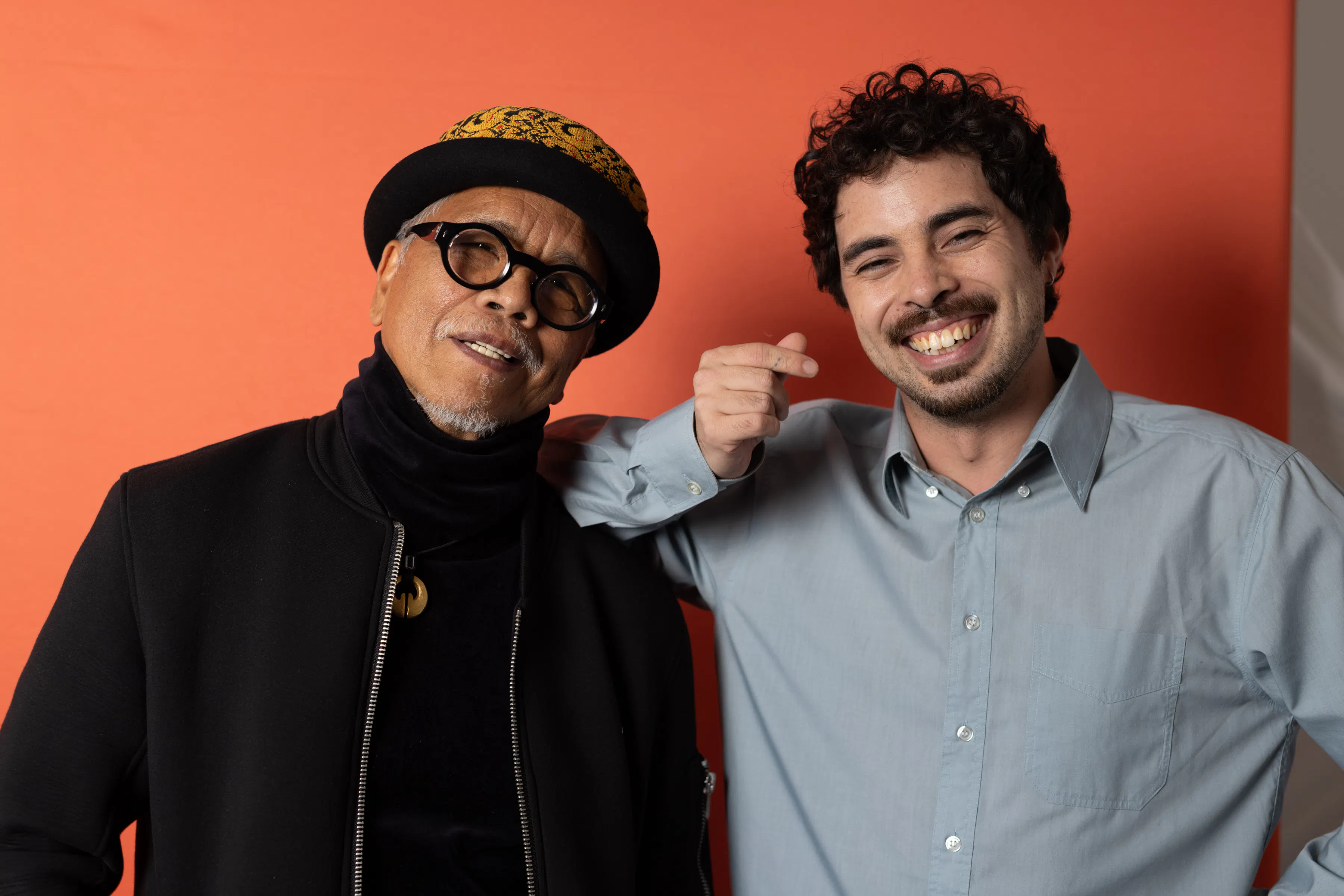 (L-R) Actor Emmanuel Santos and director James J. Robinson before the UK premiere of First Light. Photography by Amy Muir.