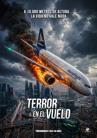 Póster de Terror en el Vuelo