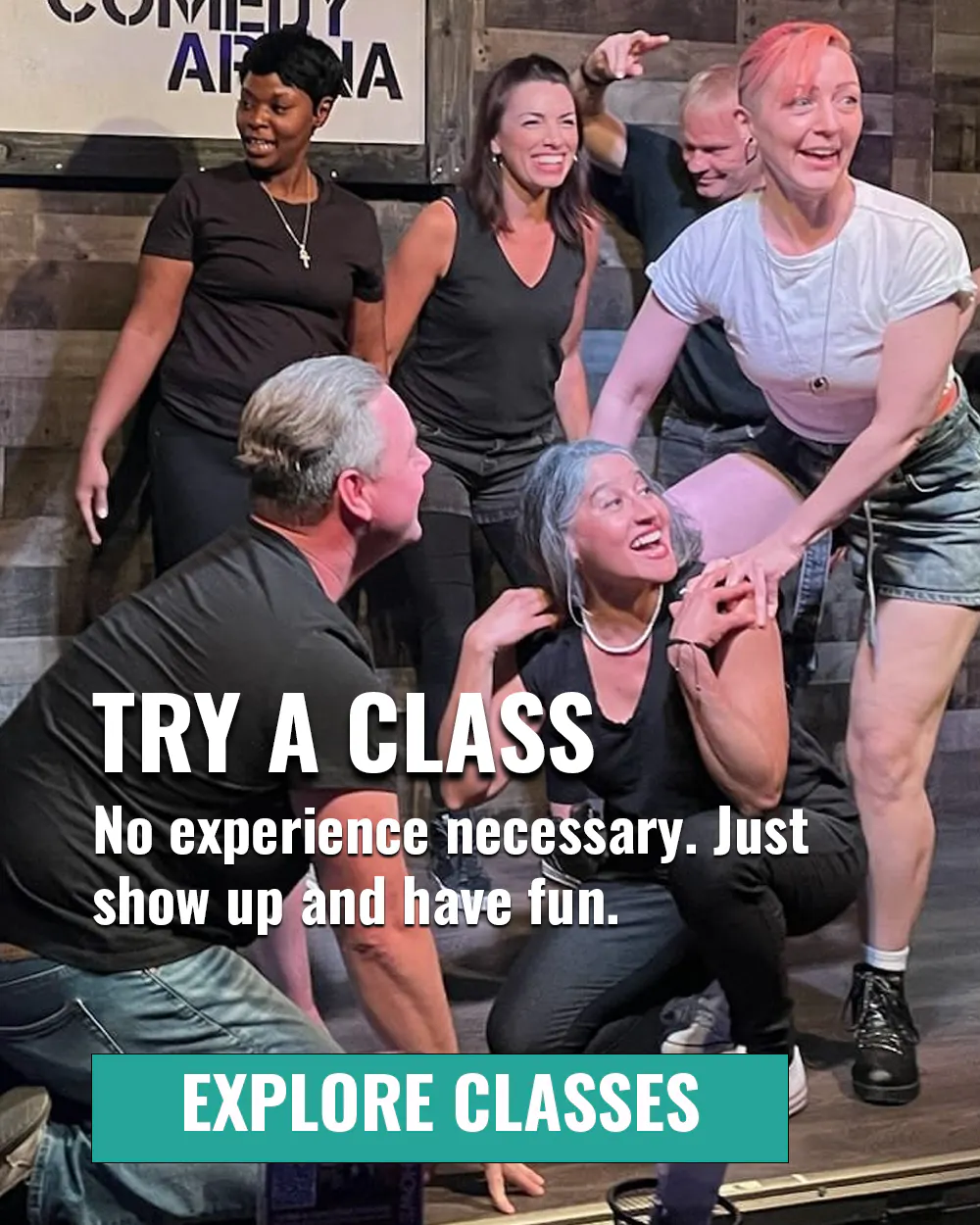 Improv classes and comedy training at The Comedy Arena Training Center