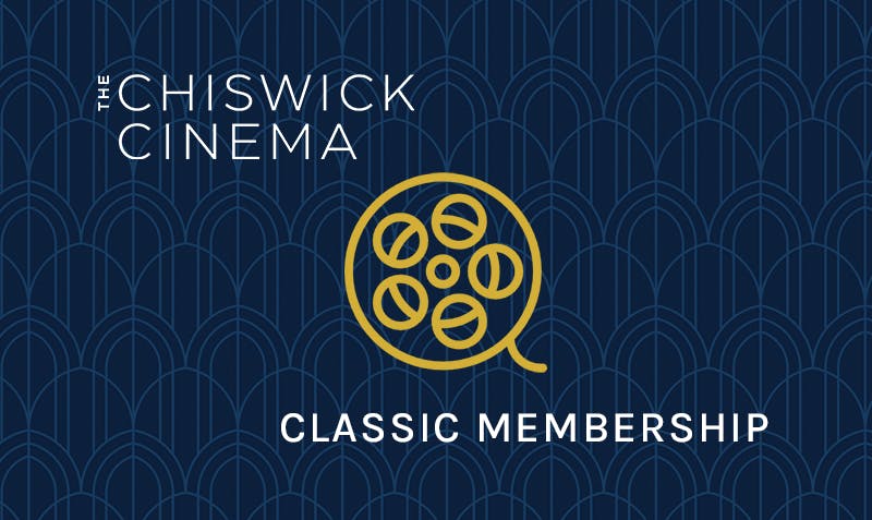 An image of a blue, Art Deco design Gift Card for the cinema.