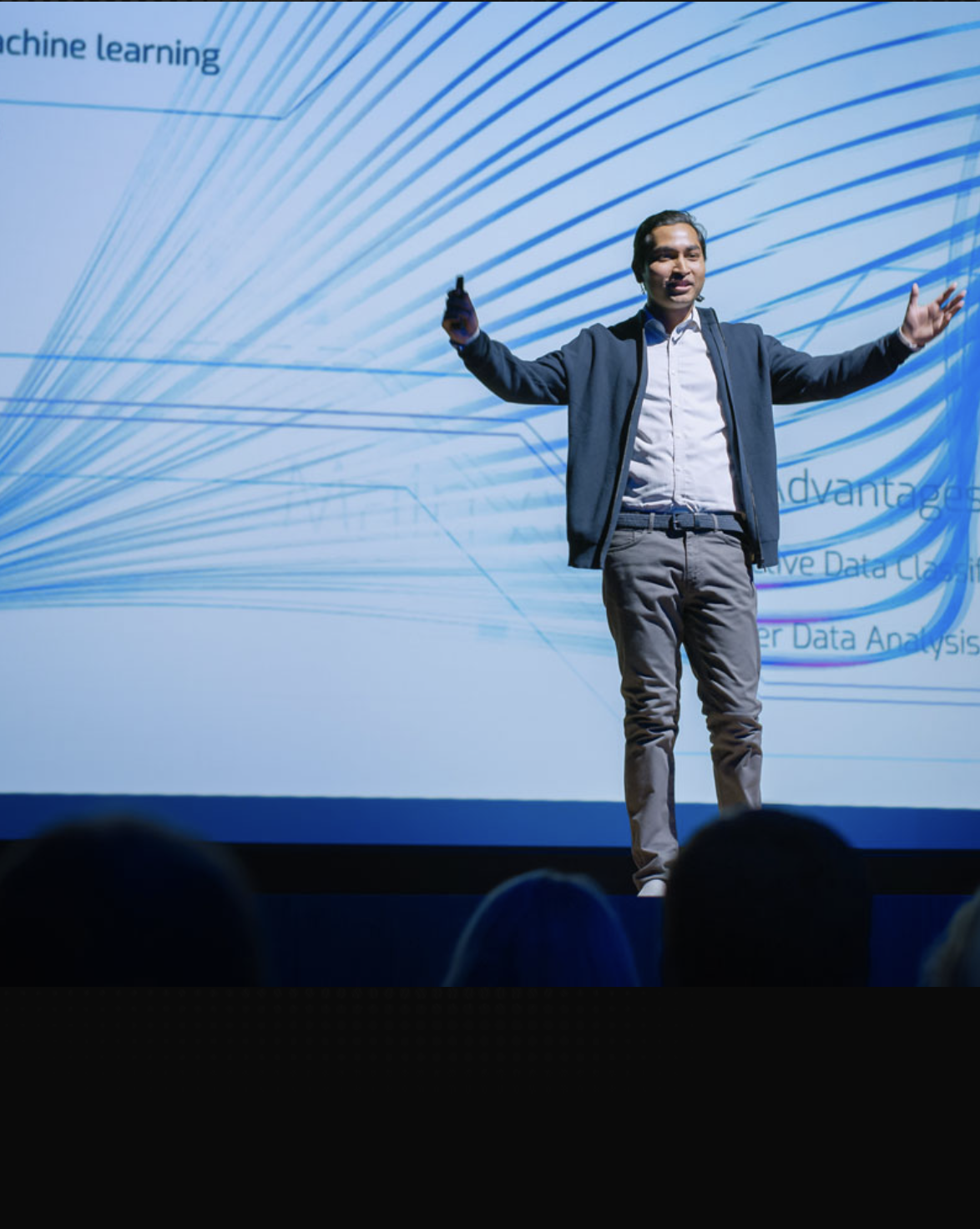Business speaker on stage