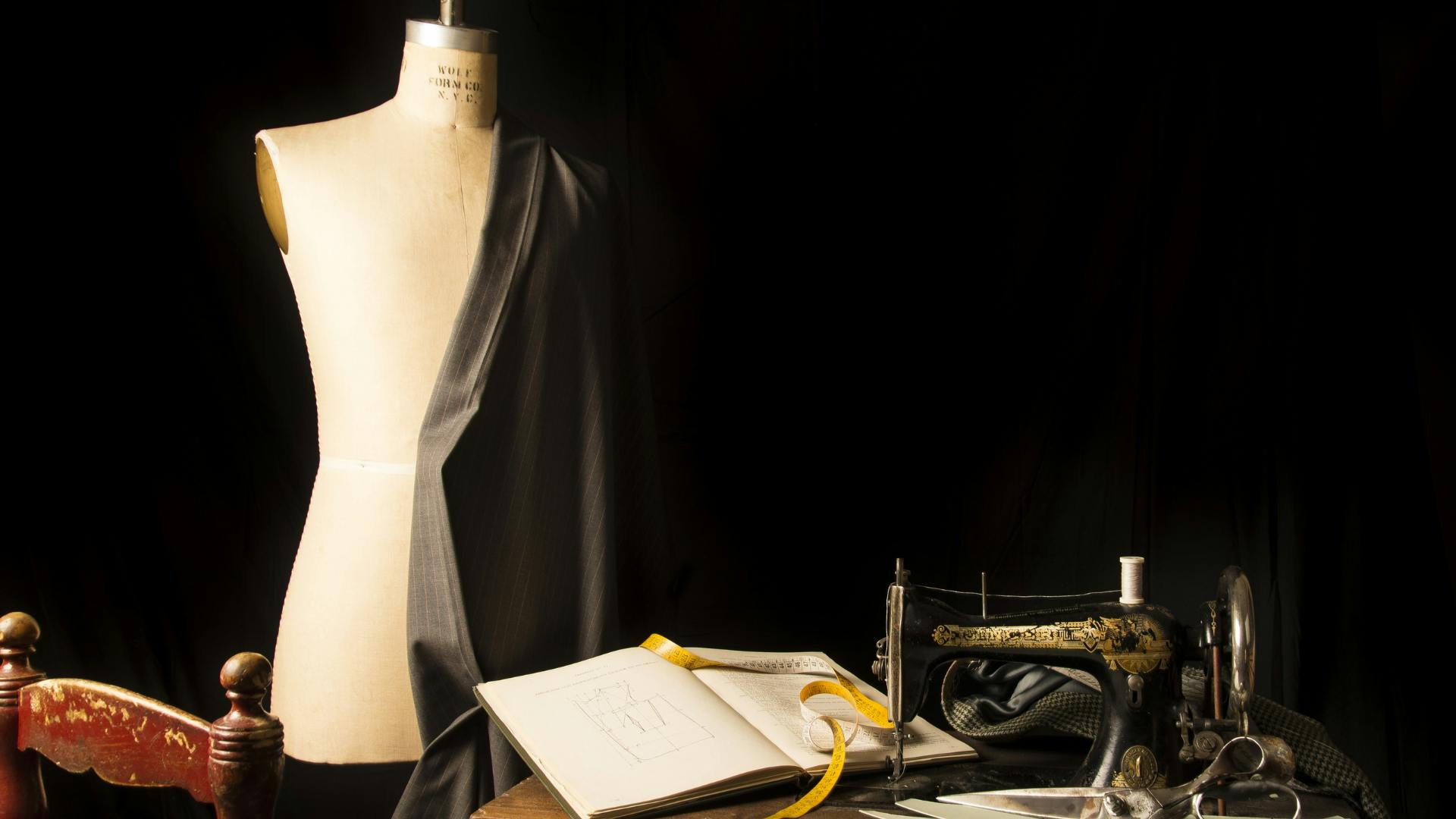 Dress form in a costume design setting