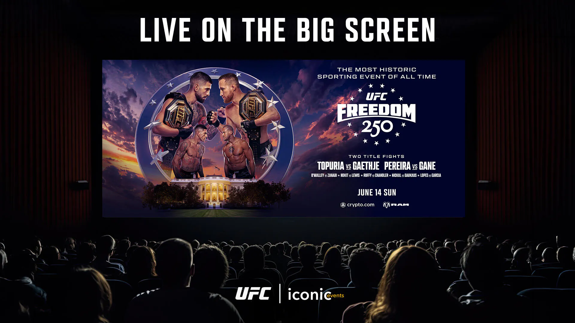 UFC fight on a movie screen