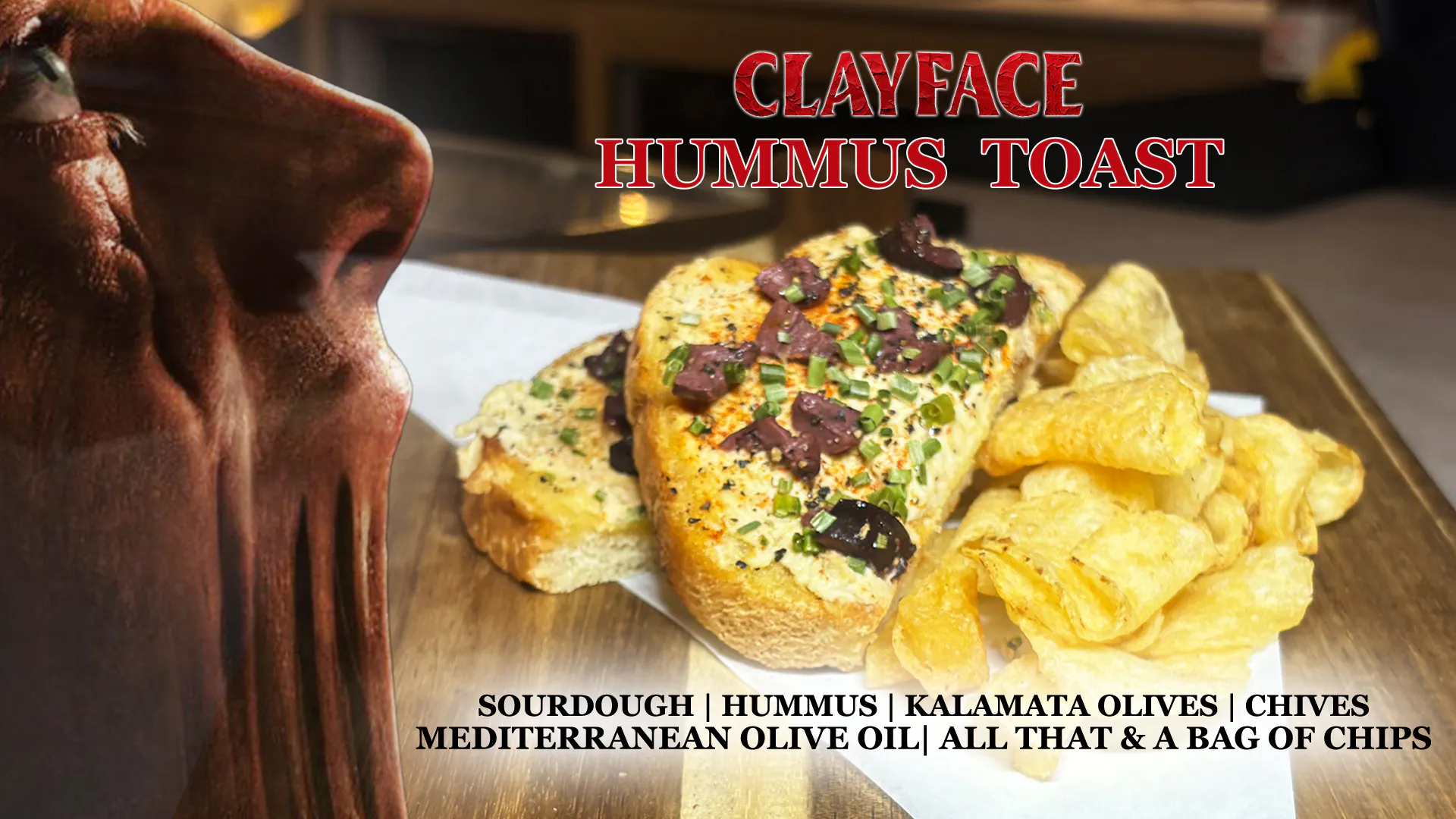 Clayface Hummus Toast
