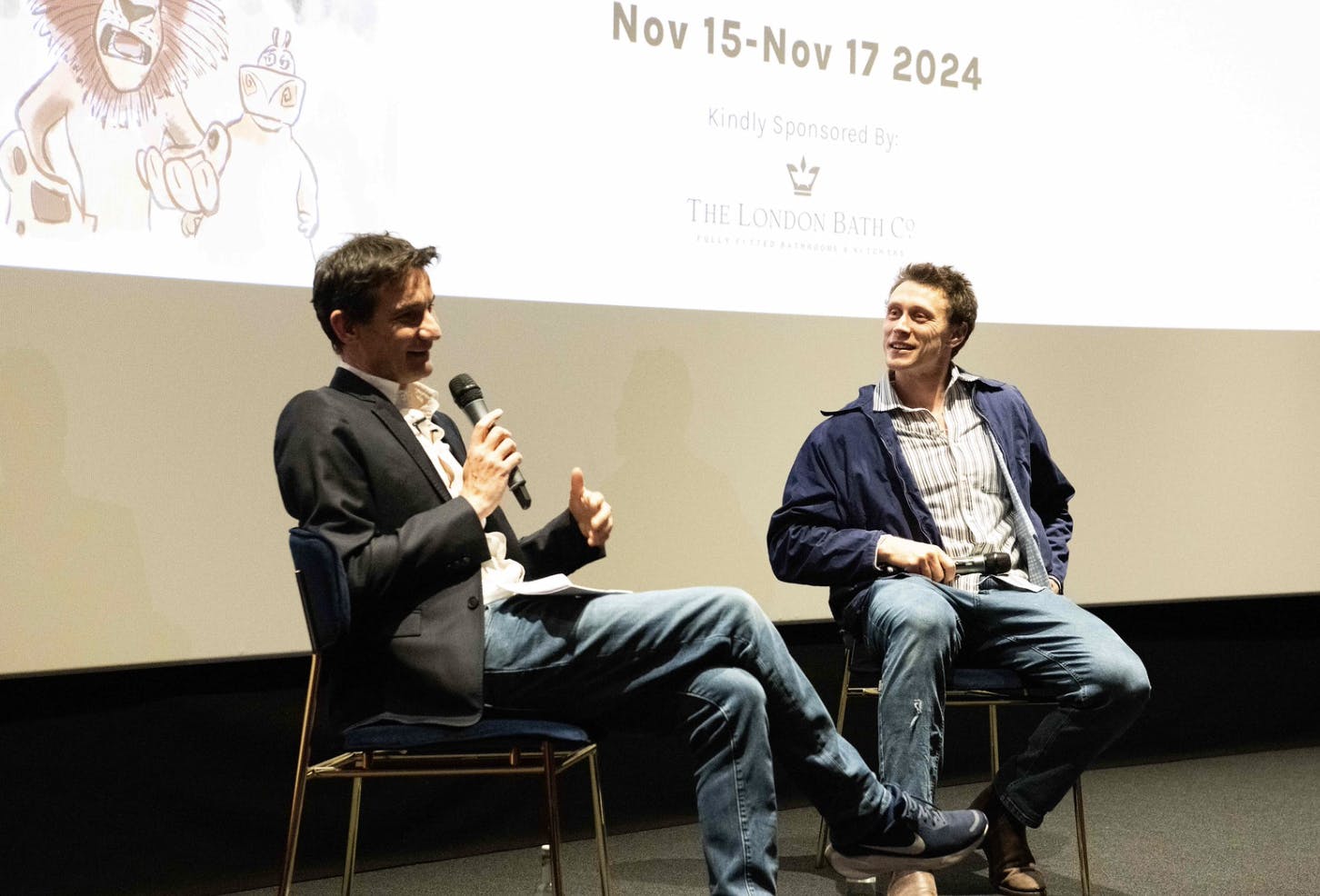 Cinema interior with glowing lights