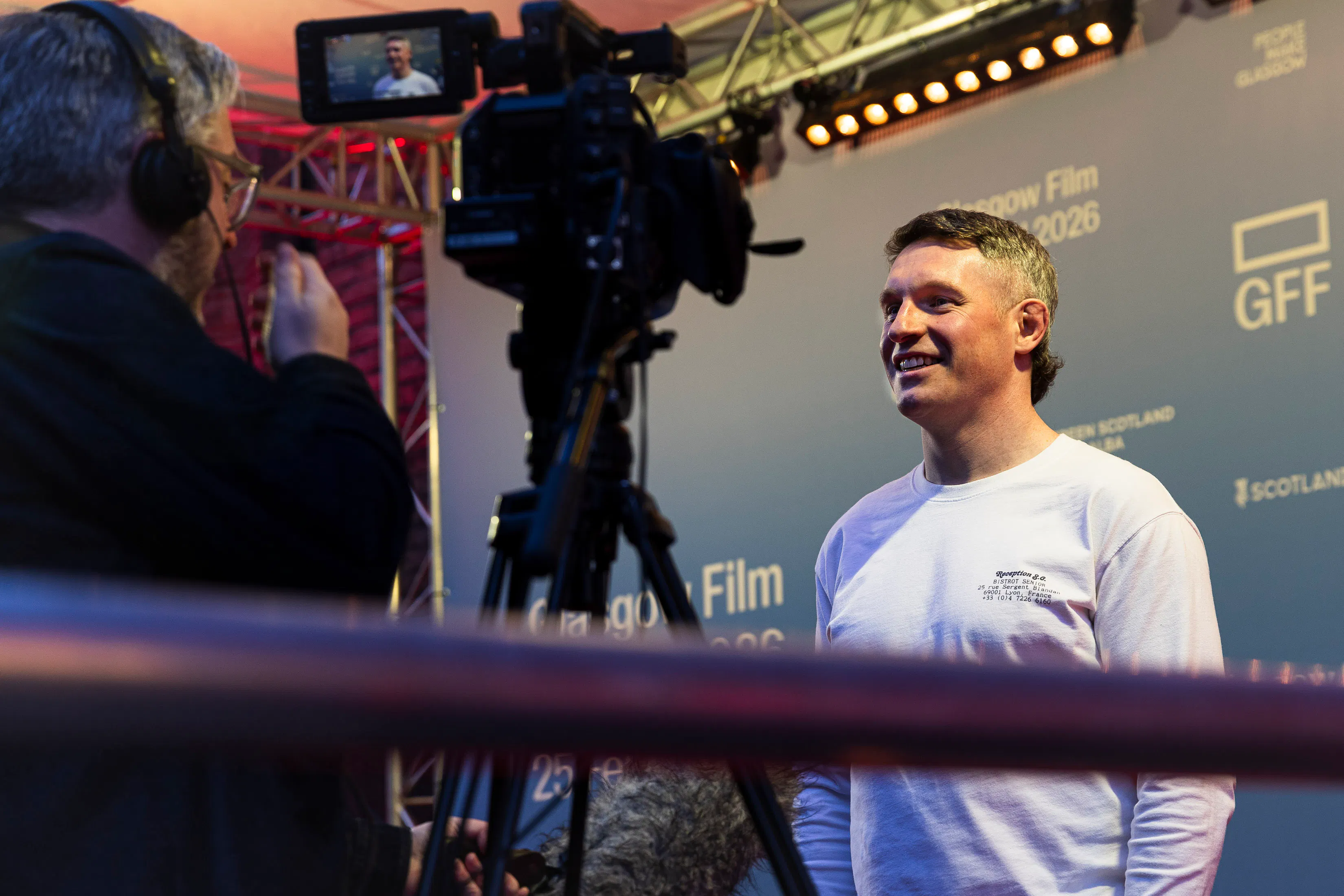 Director Gavin Fitzgerald on the red carpet before the premiere of documentary Lomu. Photography by Eoin Carey.