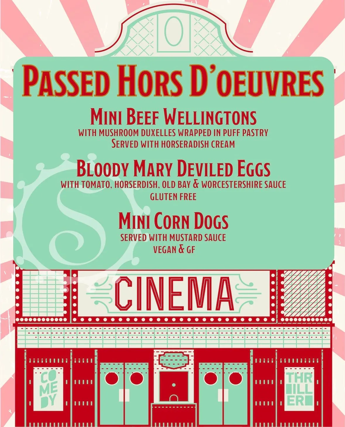 Passed hors d'oeuvres menu