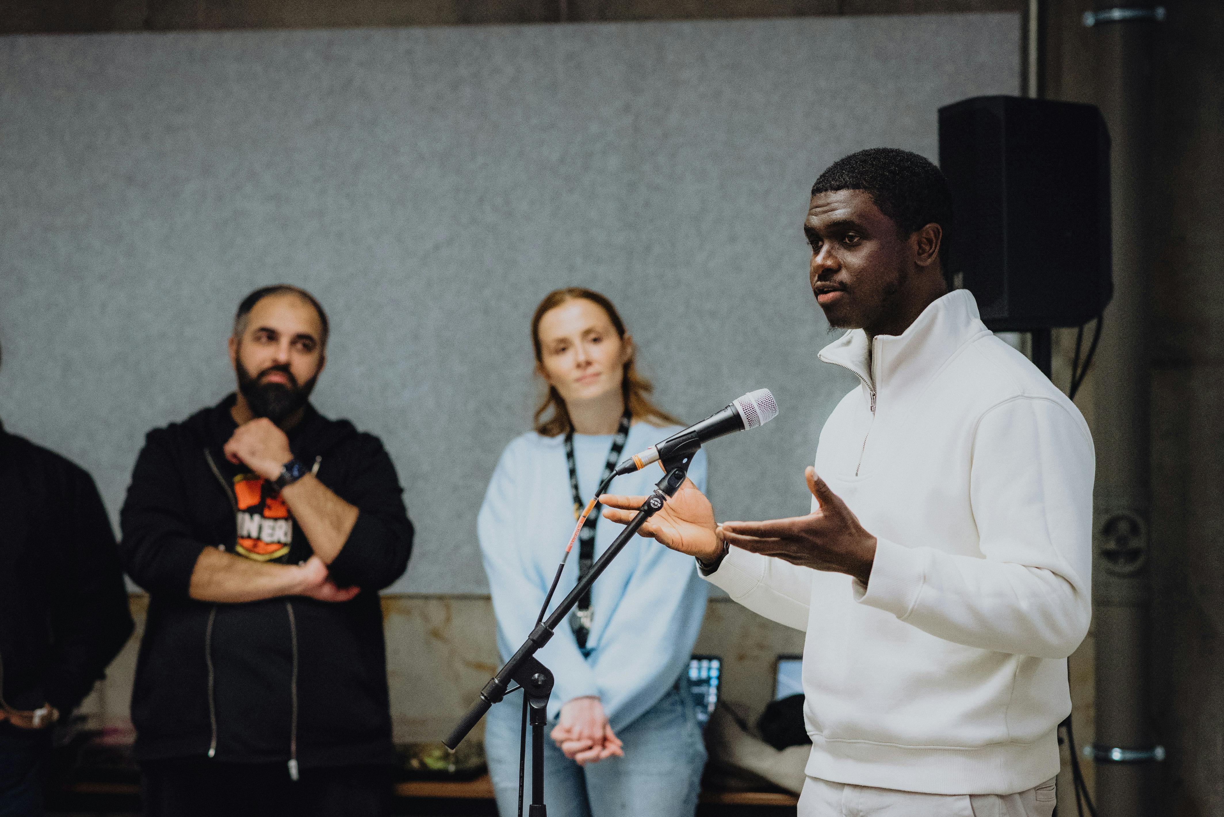 Filmmakers presenting during an industry talk