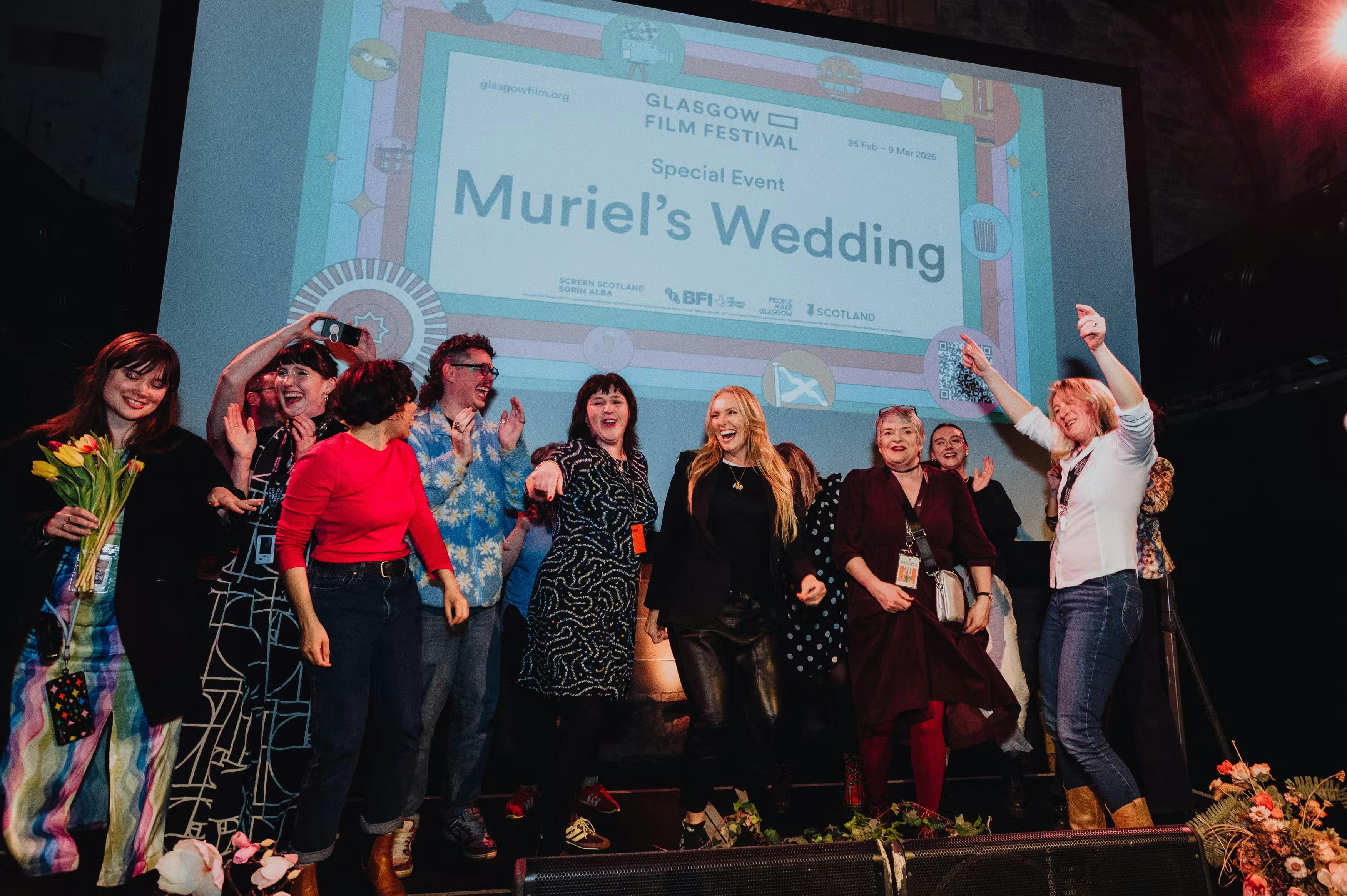 Festival guests celebrating the Muriel's Wedding screening