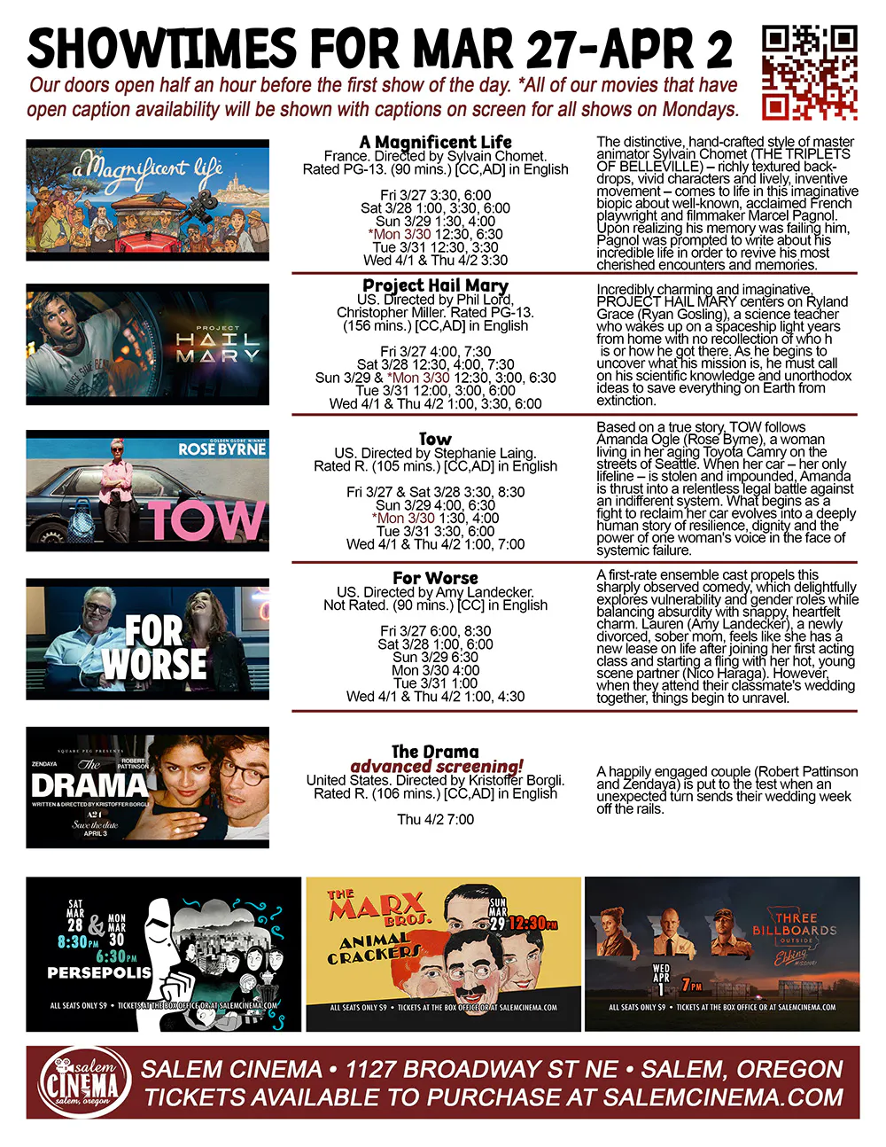 Salem Cinema Salem Cinema Week AtAGlance