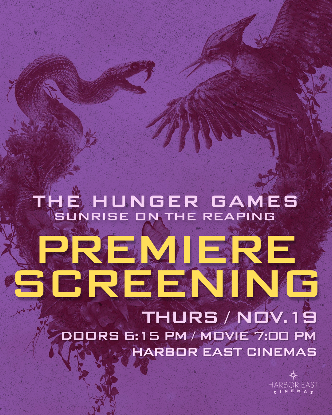 The Hunger Games: Sunrise on the Reaping premiere screening at Harbor East Cinemas, Thursday November 19