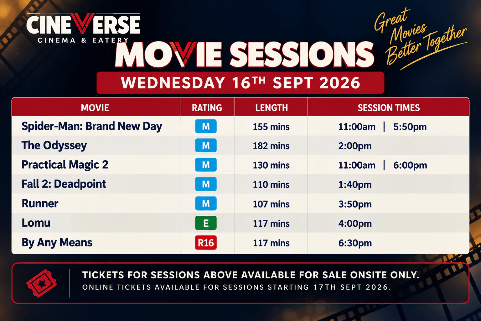 Cineverse Hastings Movie Sessions