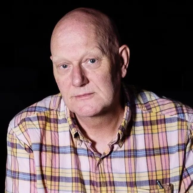 Paul Gallagher seated in GFT cinema auditorium 2