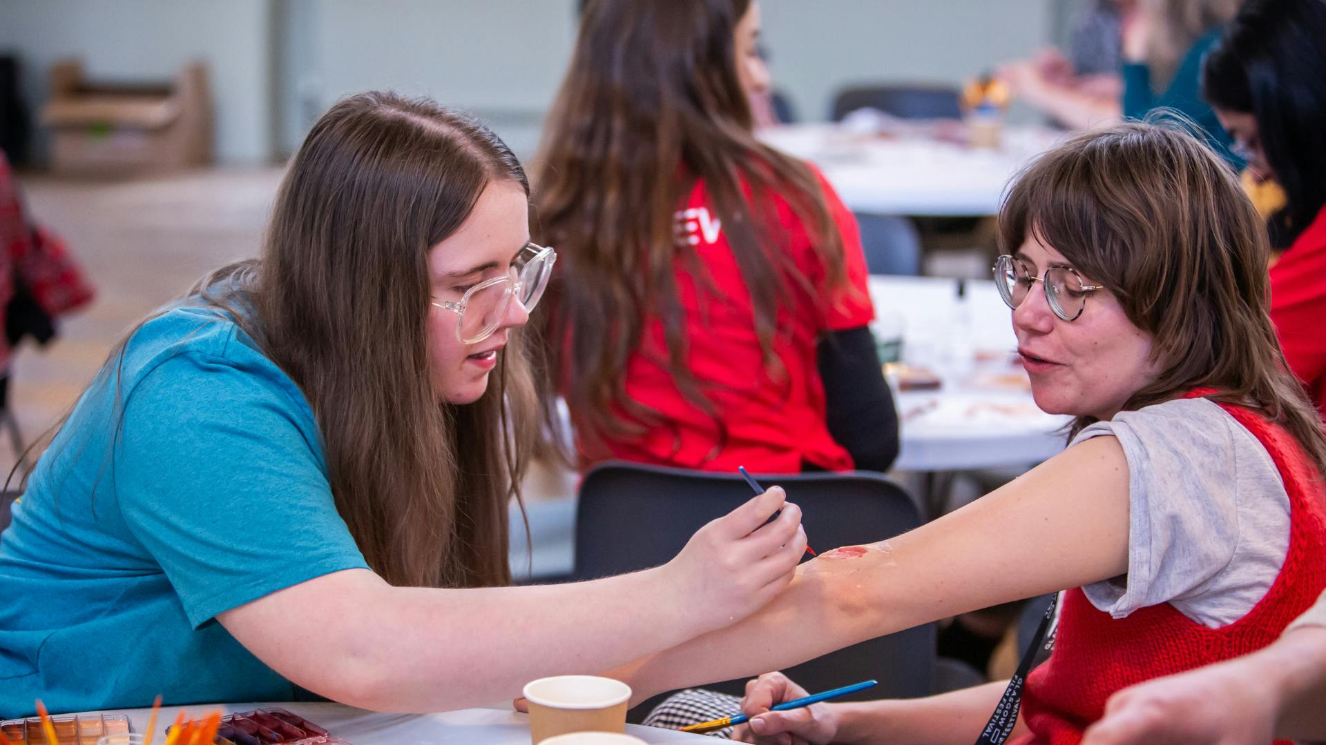 Participants in a collaborative youth workshop