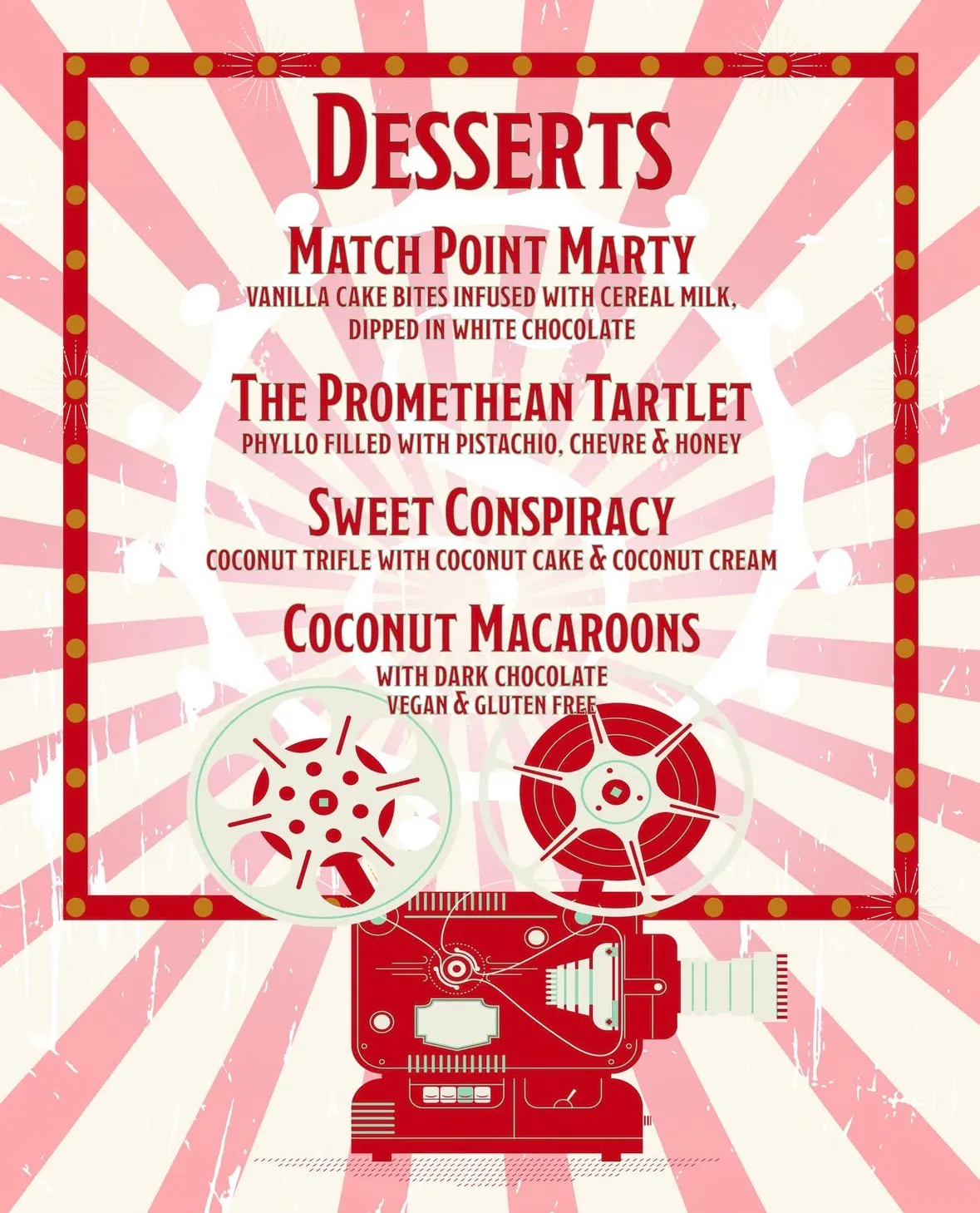 dessert menu