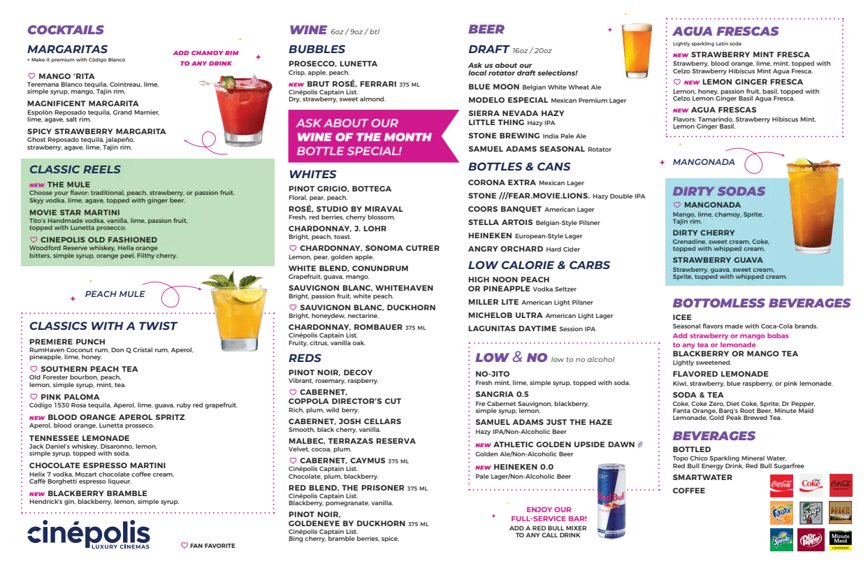 Cinepolis USA | Cinepolis USA | Dine In Menu